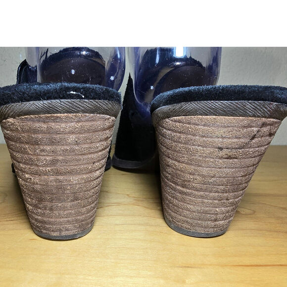 Zodiac Ada Black Suede Western Mules Womens Size 9 Chunky Heel Great condition - Picture 7 of 8